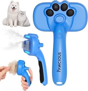 Pet Steam Brush for Cats & Dogs, Self-Cleaning 3-in-1 Deshedding Tool