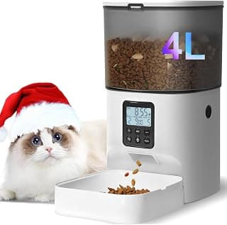 Automatic Cat Feeder, 4L Timed Dry Food Dispenser for Cats & Dogs